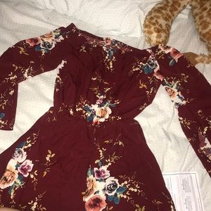 Flower print romper